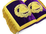 Masonic Gauntlets Cuffs - Grand Master Bullion Embroidered With Fringe - Purple - Zest4Canada 