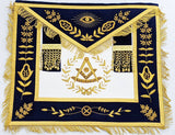 Masonic Regalia Blue Lodge Past Master Gold Handmade Embroidery Apron Blue Velvet - Zest4Canada 