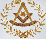 Masonic Regalia Blue Lodge Past Master Gold Handmade Embroidery Apron Blue Velvet - Zest4Canada 