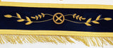 Masonic Regalia Blue Lodge Past Master Gold Handmade Embroidery Apron Blue Velvet - Zest4Canada 