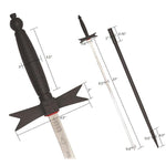 Masonic Knights Templar Sword with Black Hilt and Black Scabbard 35 3/4" + Free Case - Zest4Canada 