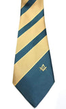 Masonic Masons Green and Yellow Tie with Square Compass & G - Zest4Canada 
