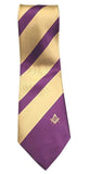 Masonic Masons Purple and Yellow Tie with Square Compass & G - Zest4Canada 