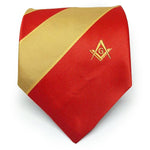 Masonic Masons Red and Yellow Tie with Square Compass & G - Zest4Canada 