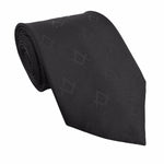 Masonic Masons Silk Tie with self print Square Compass Black - Zest4Canada 