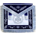 Masonic Master Mason Apron Silver Bullion Hand Embroidered Vine Work - Zest4Canada 