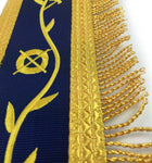 Masonic Apron Past Master Navy Blue Golden Embroidery & Fringe with Special Features Case - Zest4Canada 