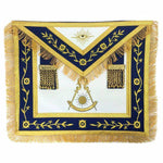 Masonic Apron Past Master Navy Blue Golden Embroidery & Fringe with Special Features Case - Zest4Canada 