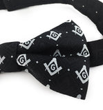Masonic Regalia 100% Silk woven Bow Tie with Square Compass & G Black - Zest4Canada 