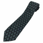 Masonic Regalia Black Craft Masons Silk Tie with Square Compass & Green G - Zest4Canada 