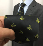 Masonic Regalia Craft Masons Silk Tie Embroided Square Compass & G Lodge Gift - Zest4Canada 