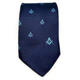 Masonic Regalia Craft Masons Silk Tie Embroidered Square Compass & G Blue - Zest4Canada 