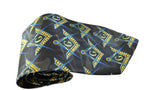 Masonic Regalia Black Freemason Square Compass All G Logo Necktie