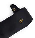 Masonic Regalia Masons Black Silk Tie with Gold embroidered Square Compass Logo - Zest4Canada 