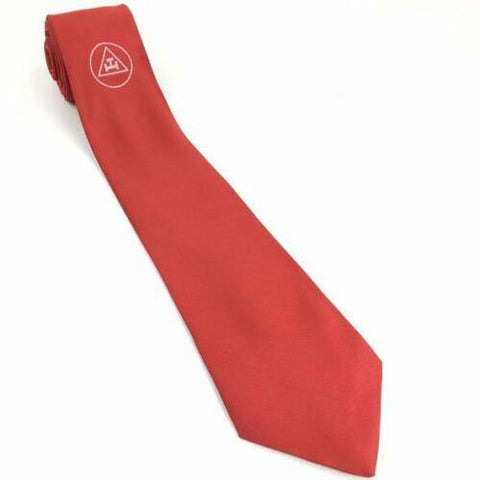 Masonic Royal Arch Red Silk Tie with embroidered Logo RA Regalia - Zest4Canada 