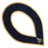 Master Mason Blue Lodge Collar - Dark Blue Velvet With Gold Braid Borders