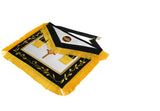 MASONIC PAST COMMANDER KNIGHTS TEMPLAR COMMANDERY APRON - BLACK WITH GOLD FRINGE