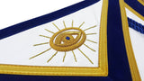 Masonic Past Master Hand Embroidered Apron Gold Embroidery Royal Blue Velvet With Cord - Zest4Canada 