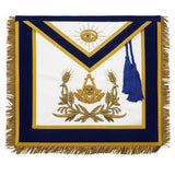 Masonic Past Master Hand Embroidered Apron Gold Embroidery Royal Blue Velvet With Cord - Zest4Canada 