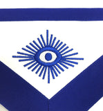 Senior Deacon Blue Lodge Officer Apron - Royal Blue Wreath Embroidery