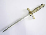 Square Compass Brass Masonic Sword Knife Snake Flaming Blade / Black Scabbard 15.5" - Zest4Canada 