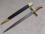 Square Compass Gold Masonic Ceremonial Sword Knife W/ Sheath 25.3 - Zest4Canada 