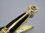 Square Compass Gold Masonic Masonic Sword Knife W/ Scabbard Gold 25.3" - Zest4Canada 