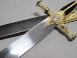 Square Compass Gold Masonic Masonic Sword Knife W/ Scabbard Gold 25.3" - Zest4Canada 