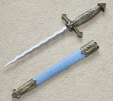 Square Compass Masonic Sword Knife Snake Flaming Blade Blue 13.6" - Zest4Canada 