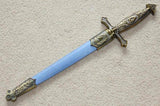 Square Compass Masonic Sword Knife Snake Flaming Blade Blue 13.6" - Zest4Canada 