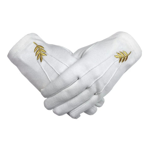 Acacia Leaves Masonic Cotton Gloves-10code