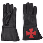 Knights Templar Black Leather Gloves -ZEST4CANADA