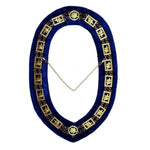 Knights Templar Chain Collar Blue Velvet