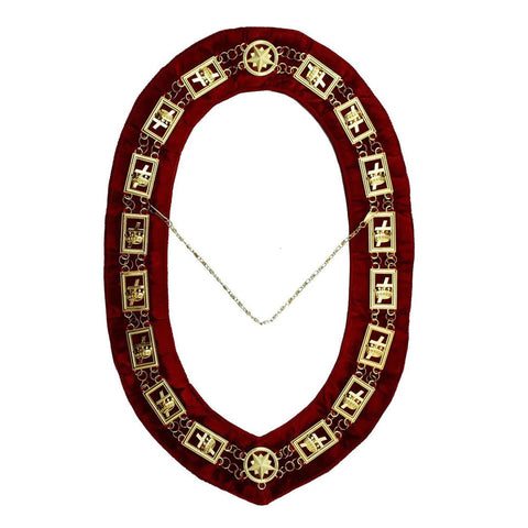 Knights Templar Chain Collar Red Velvet