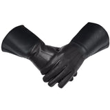 Masonic Black Leather Gauntlets