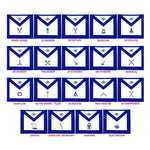 Blue Lodge Officers Aprons – 19 Pcs Set