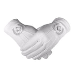 Masonic Silver Square And Compass Gloves