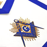 Blue Lodge Master Mason Apron Hand Embroidered – Royal Blue Close up