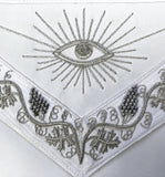 Master Mason White Apron Square & Compass – Hand Embroidered 1