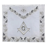 Master Mason White Apron Square & Compass – Hand Embroidered