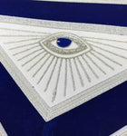 Master Mason Velvet Apron Silver Blue – Hand Embroidered 2