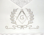 Master Mason White Apron Leather – Hand Embroidered