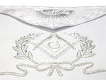 Master Mason White Apron Leather – Hand Embroidered 1