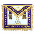 Blue Lodge Past Master Leather Apron Purple – Machine Embroidered-10CODE