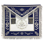 Past Master Leather Velvet Apron Blue – Hand Embroidered