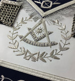 Past Master Navy Velvet Apron – Hand Embroidered 2