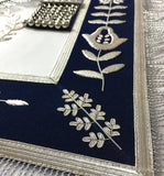 Past Master Navy Velvet Apron – Hand Embroidered 3