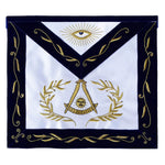 Past Master Silk Apron With Emblem Navy – Hand Embroidered