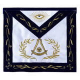 Past Master Silk Apron With Emblem Navy – Hand Embroidered